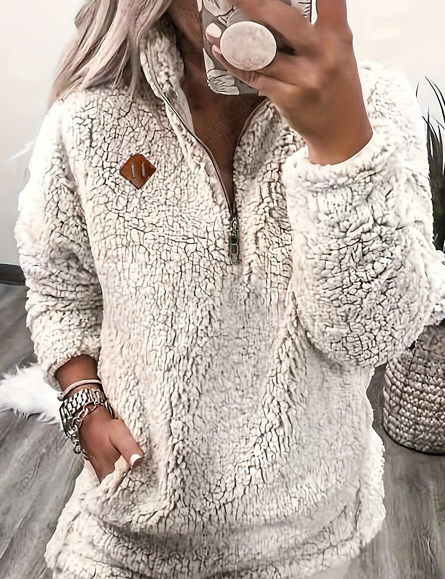 Poppy Griffiths | Plush Half-Zip Fleece Pullover