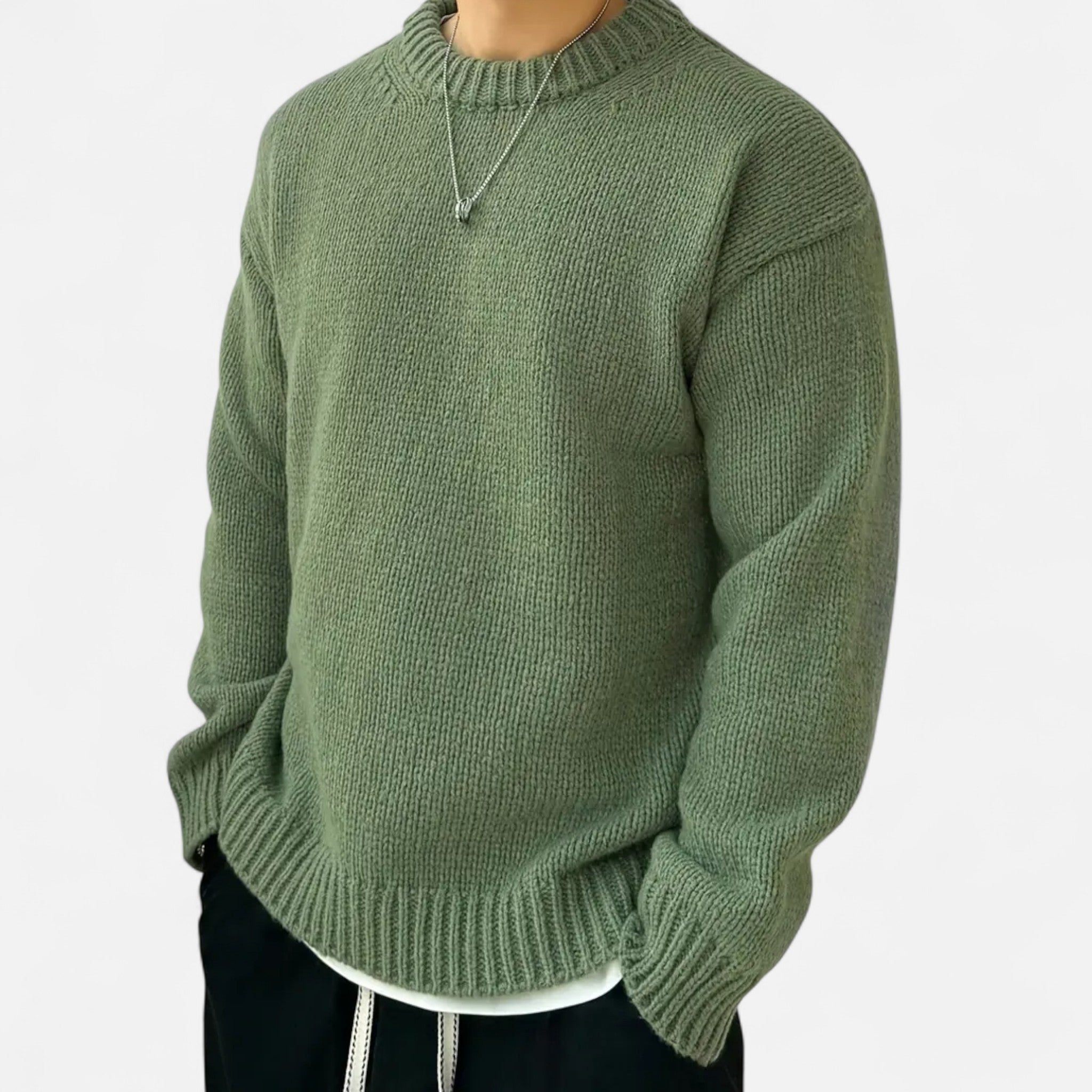 Felicity Brown | Sage Green Relaxed Fit Knit Sweater