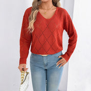 Rosamund Fielding | V-Neck Cutout Knit Sweater