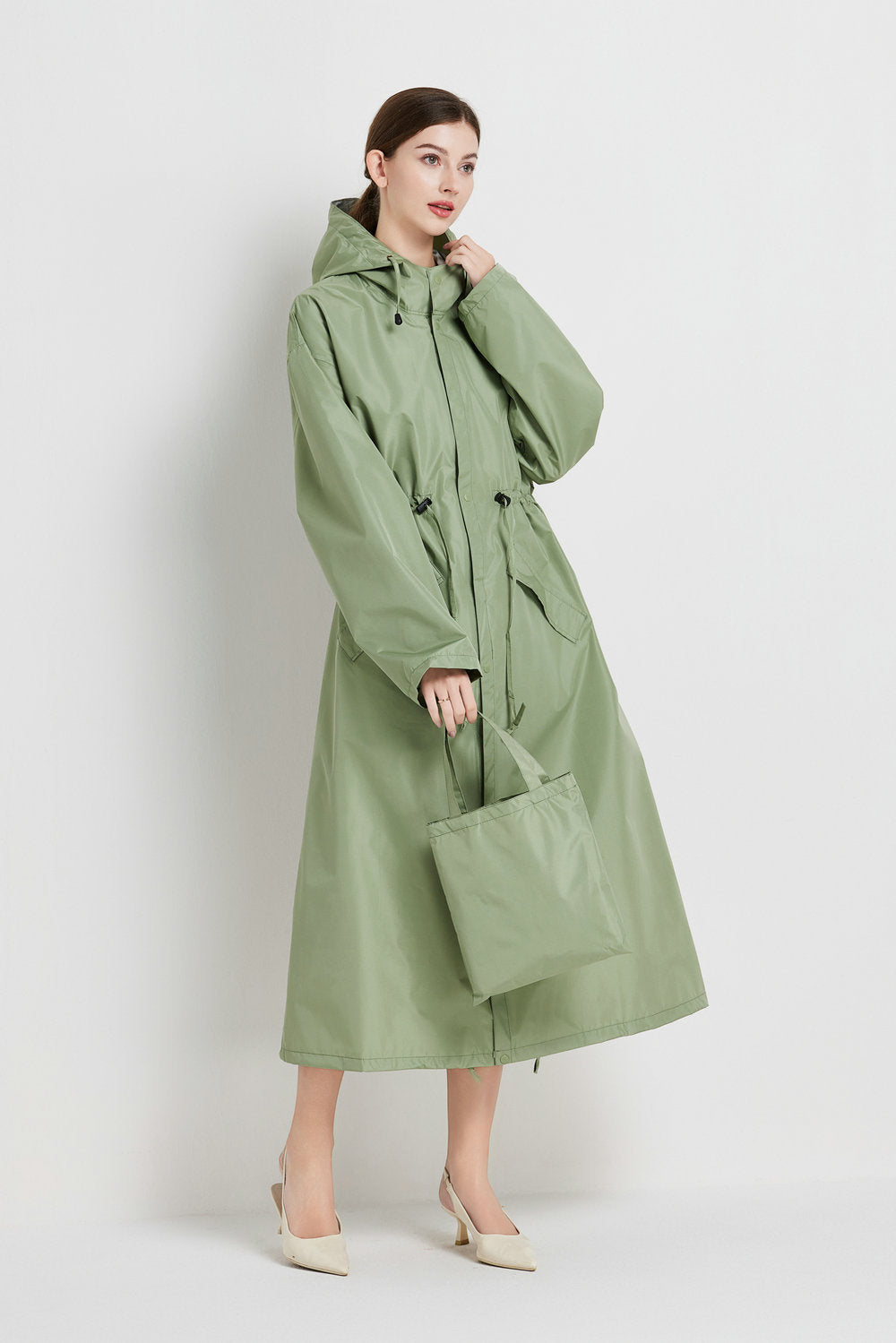 Daisy Williams | Imperméable long à capuche jaune soleil