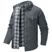 George Fletcher | Veste-chemise à carreaux noirs doublée en flanelle