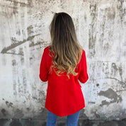Rebecca Ashcroft | Red Leopard-Trim Blazer
