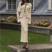Beatrice Sutcliffe | Ribbed Knit Collared Midi Dress