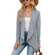 Felicity Wood | Draped Cable-Knit Open Cardigan