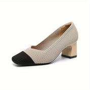 Cecily Clarke | Textured Block Heel Pumps With Arch Support