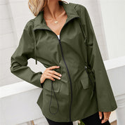 Florence Davies | Hooded Windproof Anorak Jacket with Drawstring Waist