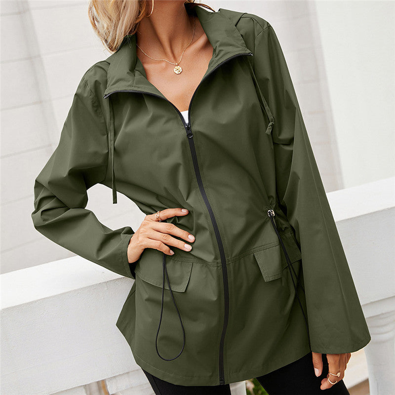 Florence Davies | Hooded Windproof Anorak Jacket with Drawstring Waist