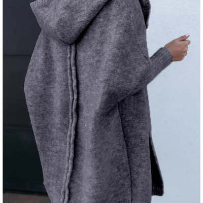 Isla Turner | Oversized Hooded Knit Cardigan