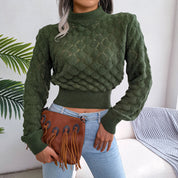 Lydia Thomas | Cropped Textured Knit Sweater
