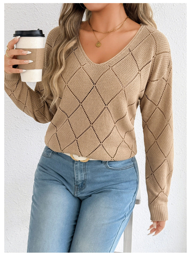 Rosamund Fielding | V-Neck Cutout Knit Sweater