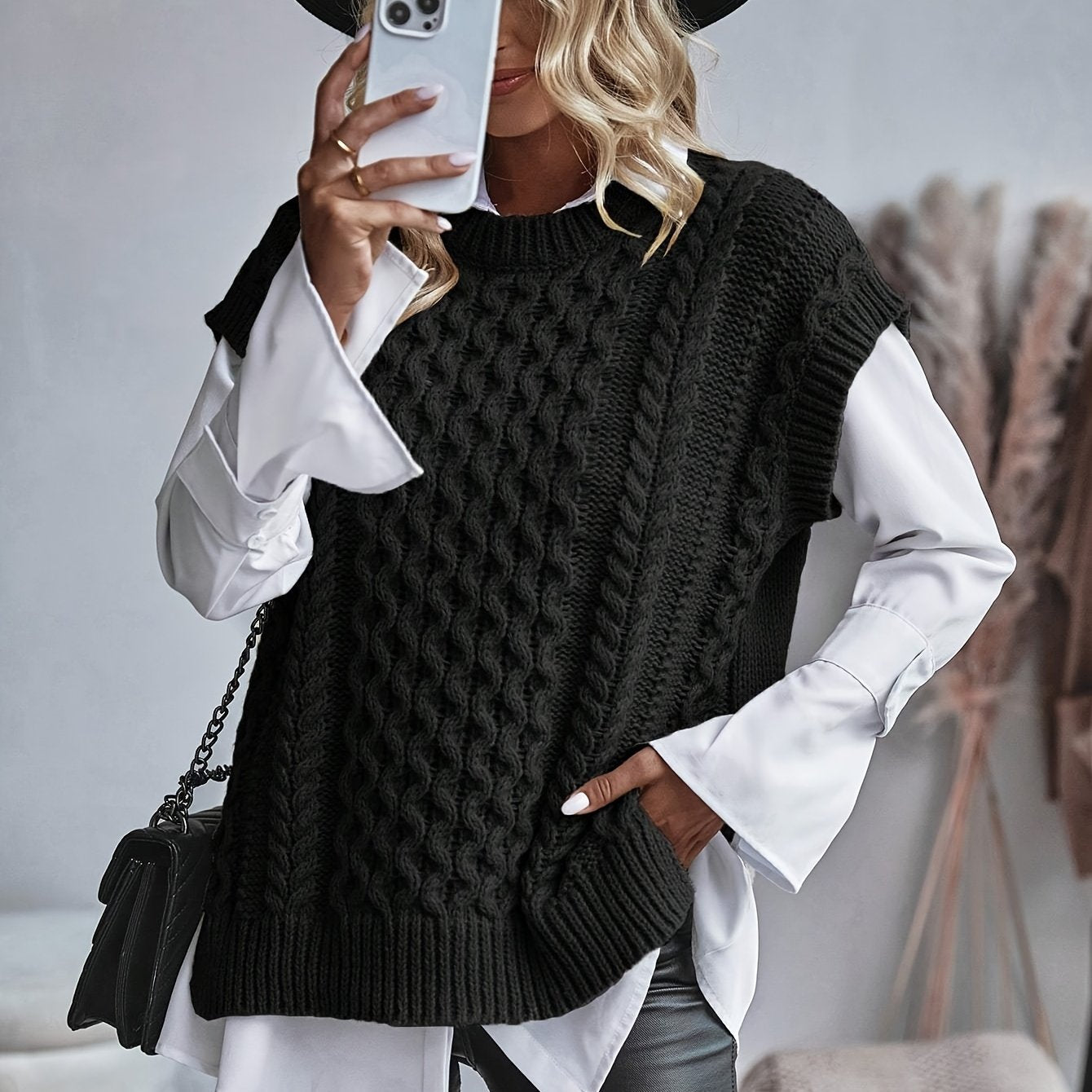 Victoria Green | Cozy Cable-Knit Sweater Vest