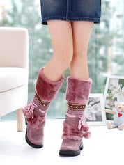 Amelia Jones | Bottes de neige en daim bordées de fourrure
