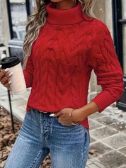 Freya Clarke | Cozy Cable-Knit Turtleneck Sweater