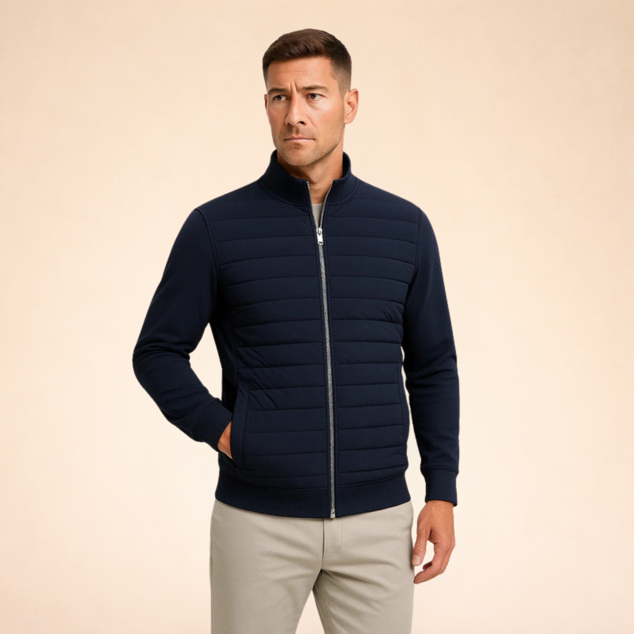 Veste hybride matelassée zippée pour homme Nathaniel Brooks