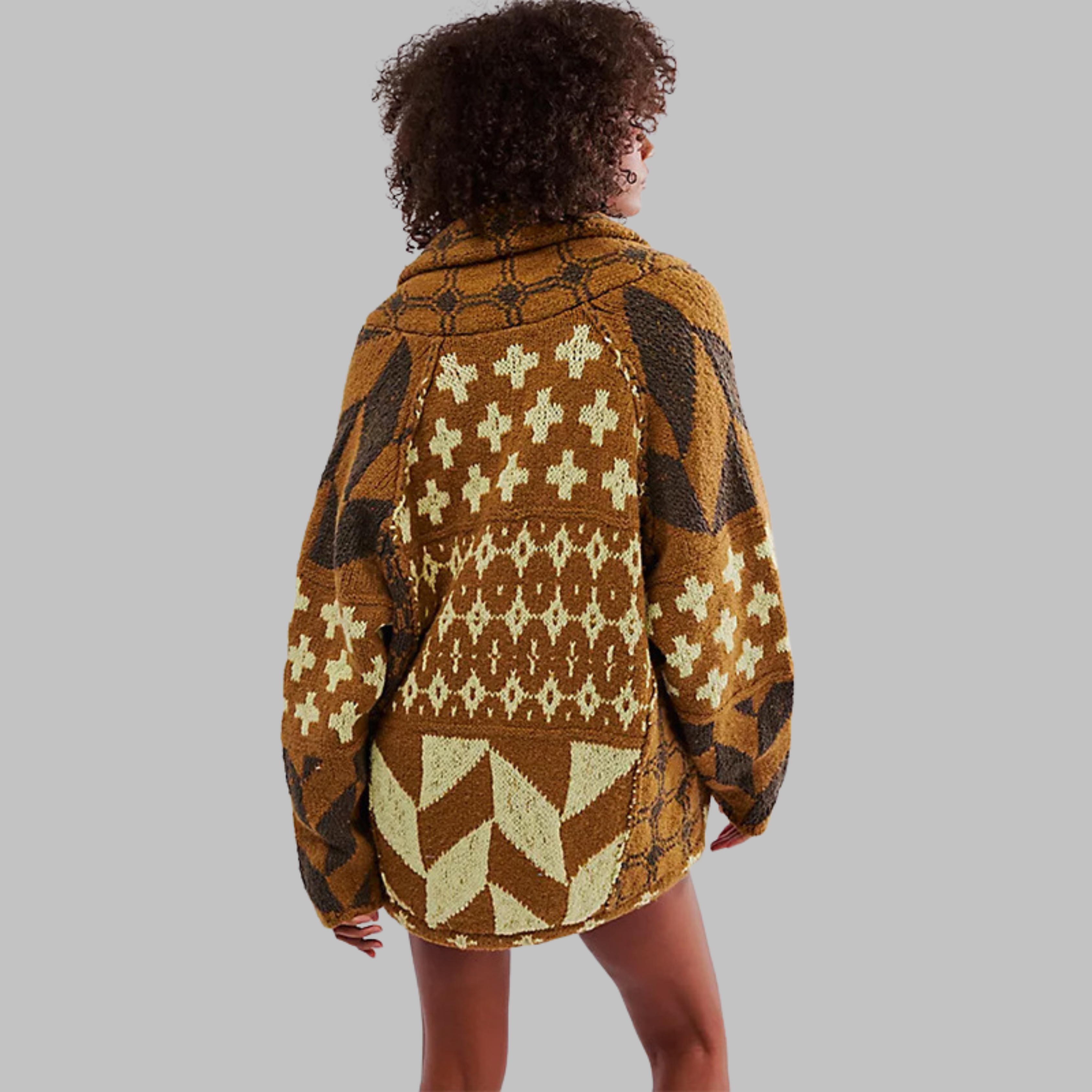 Freya Nolan | Geometric Print Oversized Cardigan