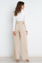 Isabelle Fontaine | Navy High Waist Paperbag Trousers with Bow Detail