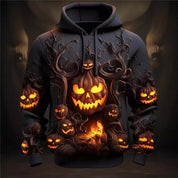Ember Fang | Sweat à capuche d’Halloween citrouille lumineuse pour homme