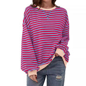 Millicent Turner | Striped Oversized Round Neck Sweatshirt