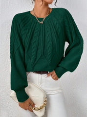 Clara Bennett | Cable Knit Crew Neck Sweater