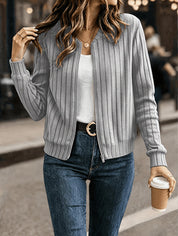 Rowena Ashford | Ribbed Zip-Up Longline Cardigan