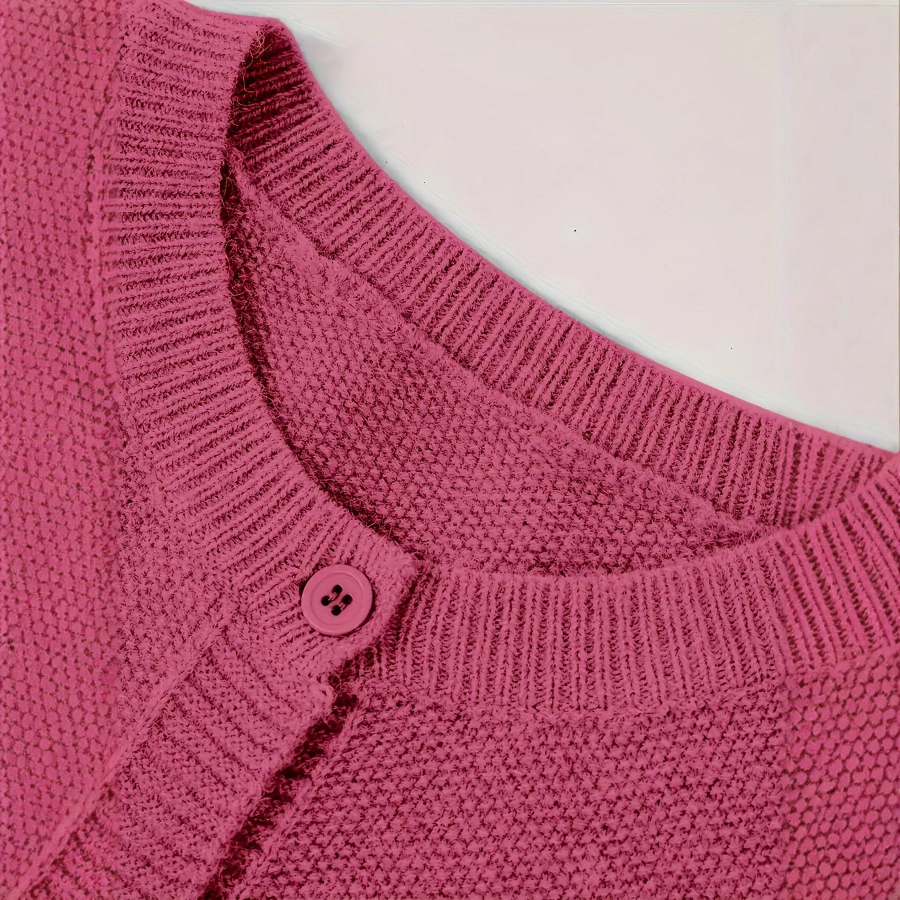 Annabel Ashcombe | Rose Pink Knitted Button-Front Cardigan