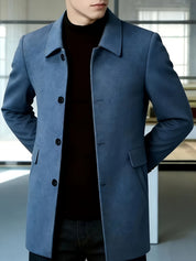 Millicent Shaw | Manteau en mélange de laine à boutonnage simple gris