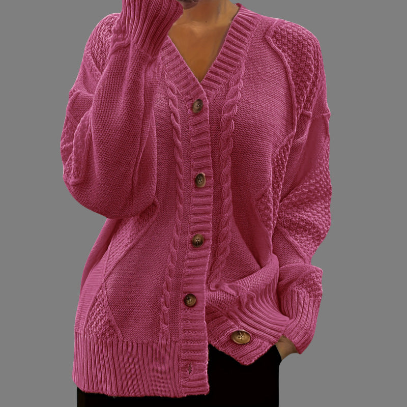 Harriet Wilson | Pink Cable-Knit Button Cardigan