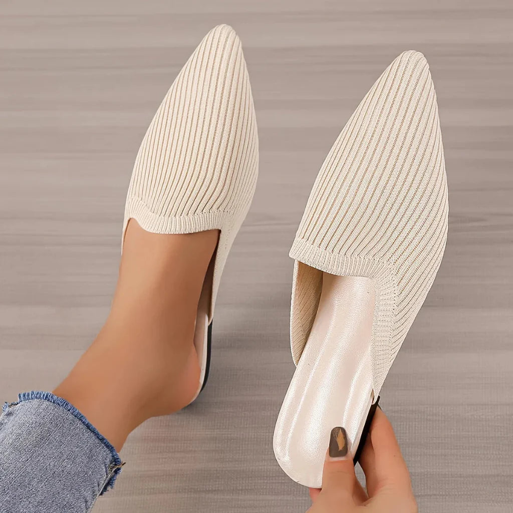 Élodie Sinclair | Elegant Knit Mule Loafers For Women