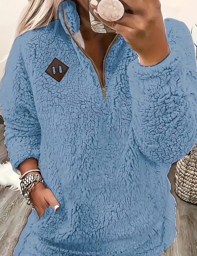 Poppy Griffiths | Plush Half-Zip Fleece Pullover