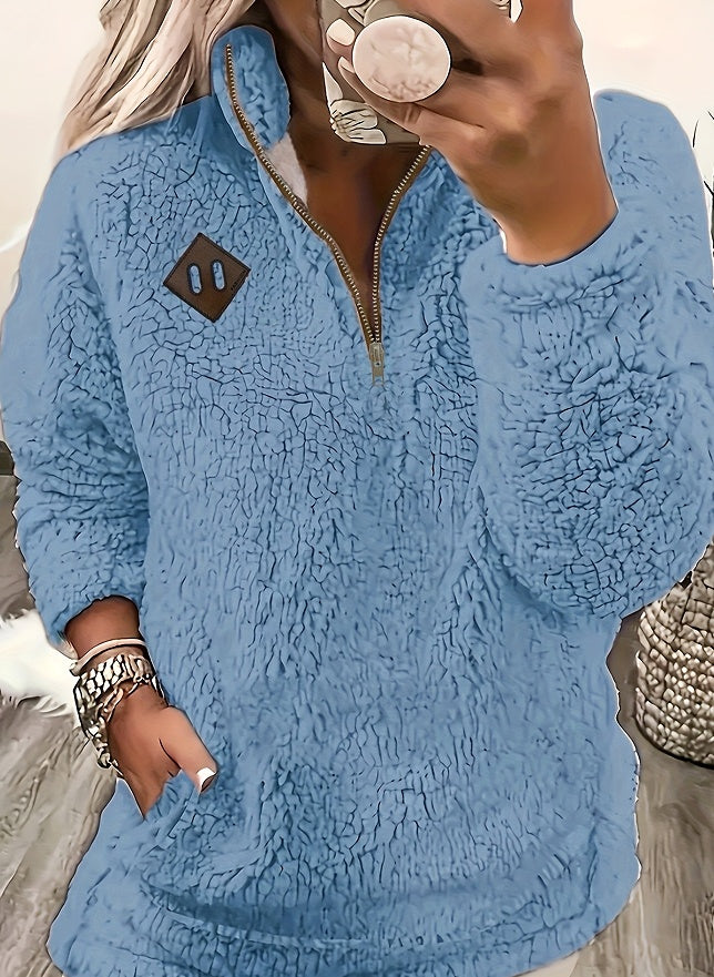 Poppy Griffiths | Plush Half-Zip Fleece Pullover