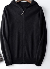 Oliver Hartley | Zip-Up Hooded Knit Cardigan for Men