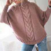 Hazel Chamberlain | Cable Knit Oversized Turtleneck Sweater