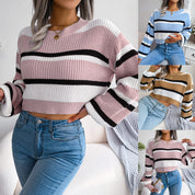 Isobel Brown | Colourblock Striped Crop Sweater