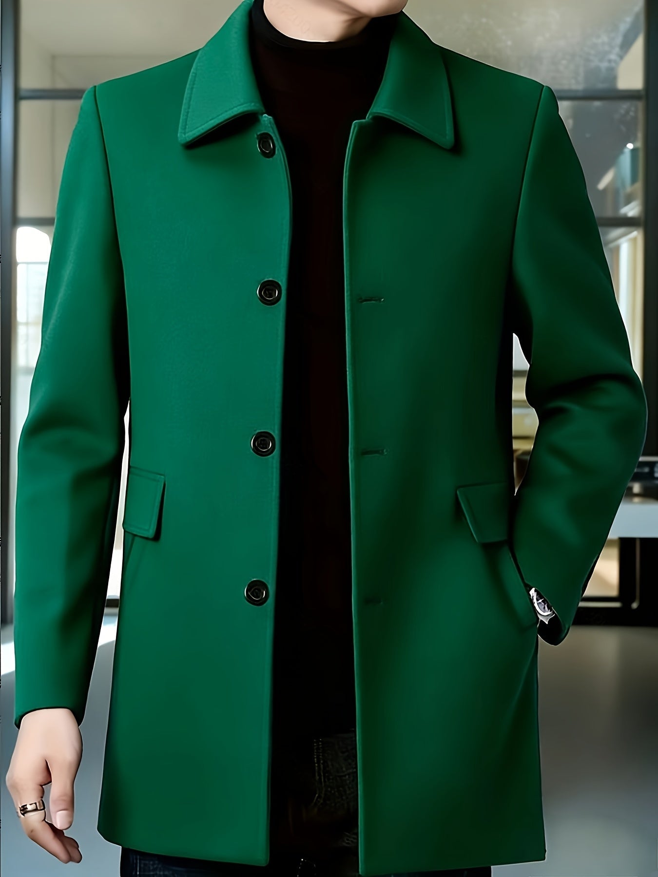 Millicent Shaw | Manteau en mélange de laine à boutonnage simple gris