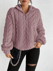 Rosie Kerr | Cable Knit Fleece Half-Zip Pullover