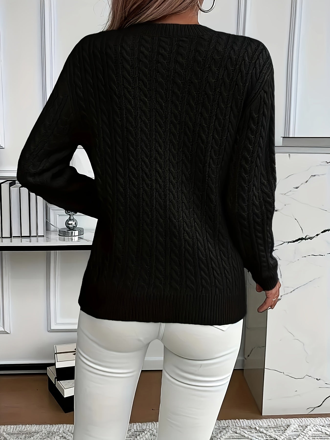 Louisa Bramley | Cable-Knit Round Neck Sweater