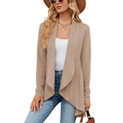 Felicity Wood | Draped Cable-Knit Open Cardigan