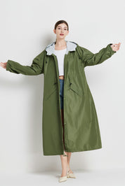 Daisy Williams | Imperméable long à capuche jaune soleil