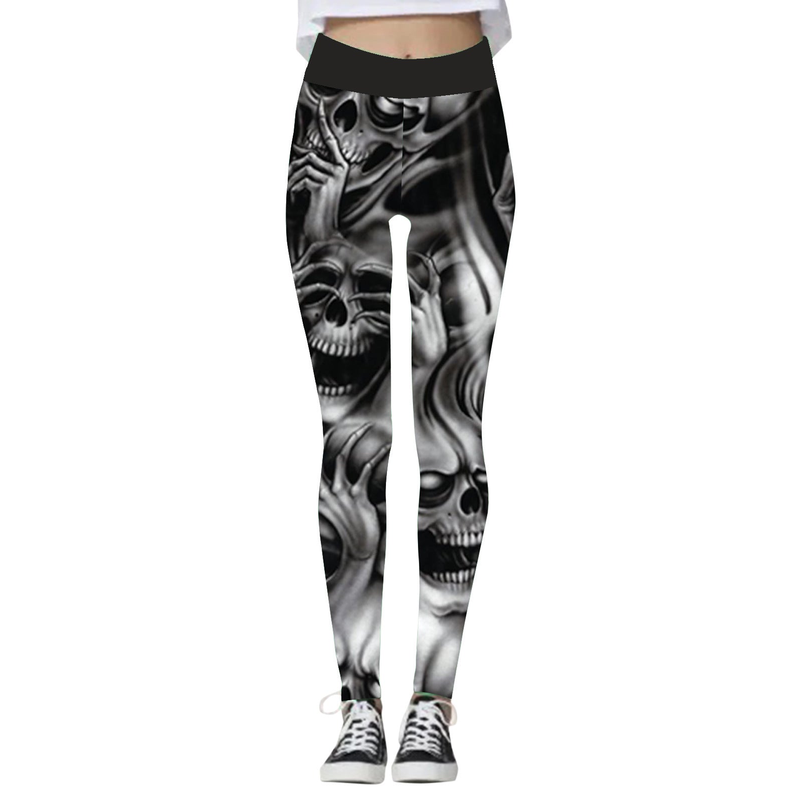 Miss Spooky | Skull Halloween Leggings For Women
