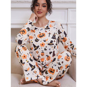 Pyjama d’Halloween « Câlin au chaudron » avec fantôme citrouille pour femmes