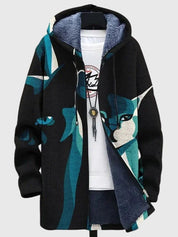 Rowan Ellicott | Mens Jacket With Artistic Cat Print
