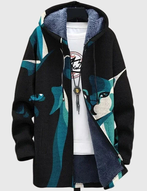 Rowan Ellicott | Mens Jacket With Artistic Cat Print