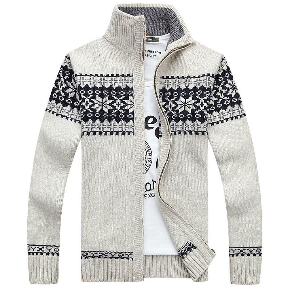 James Sinclair | Gilet zippé en maille à motif nordique