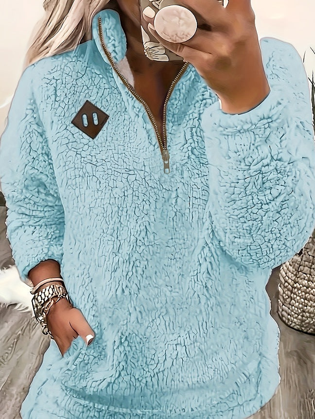 Poppy Griffiths | Plush Half-Zip Fleece Pullover