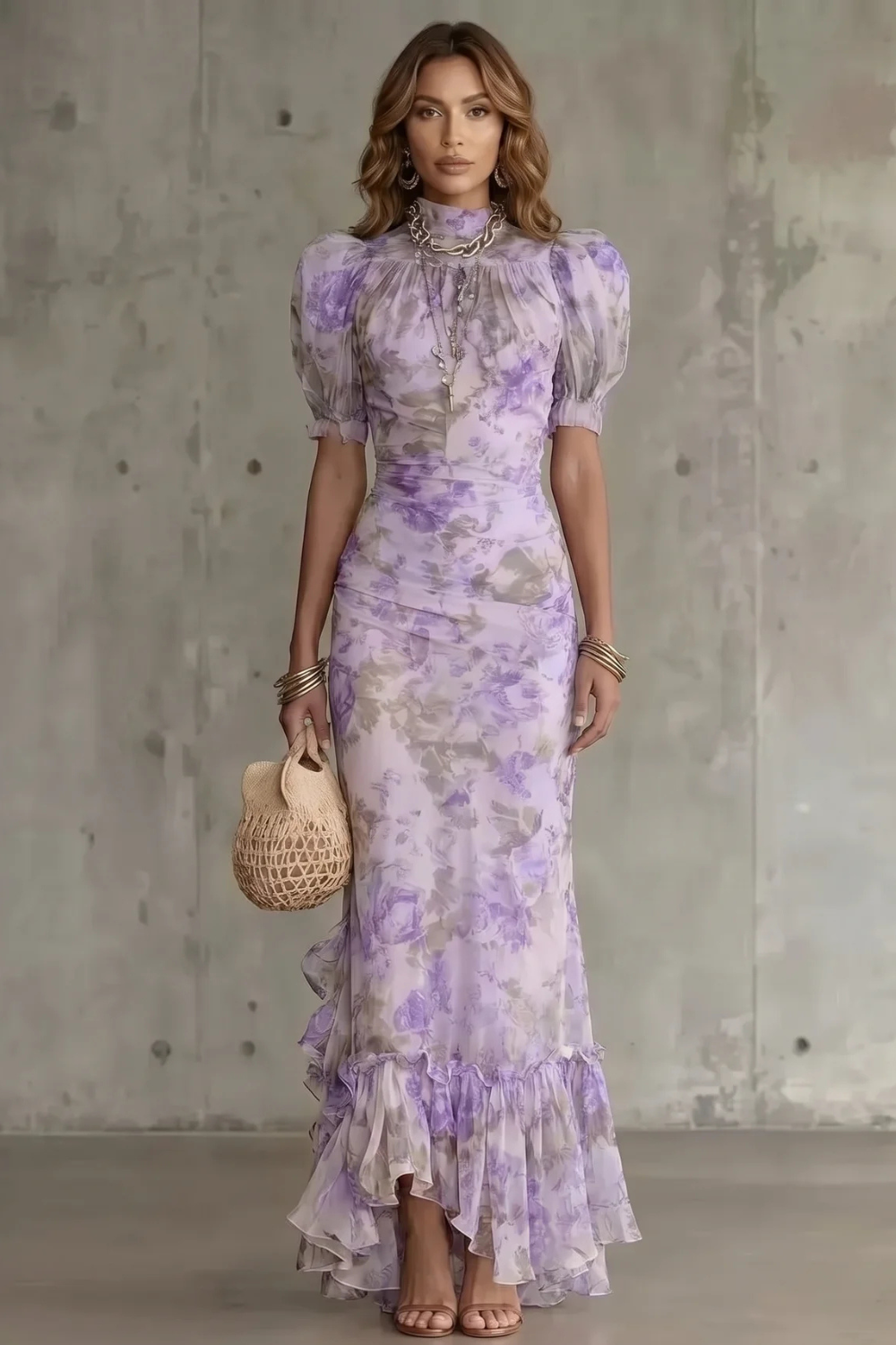 Beatrice Morrison | Floral Ruched Mermaid Maxi Dress