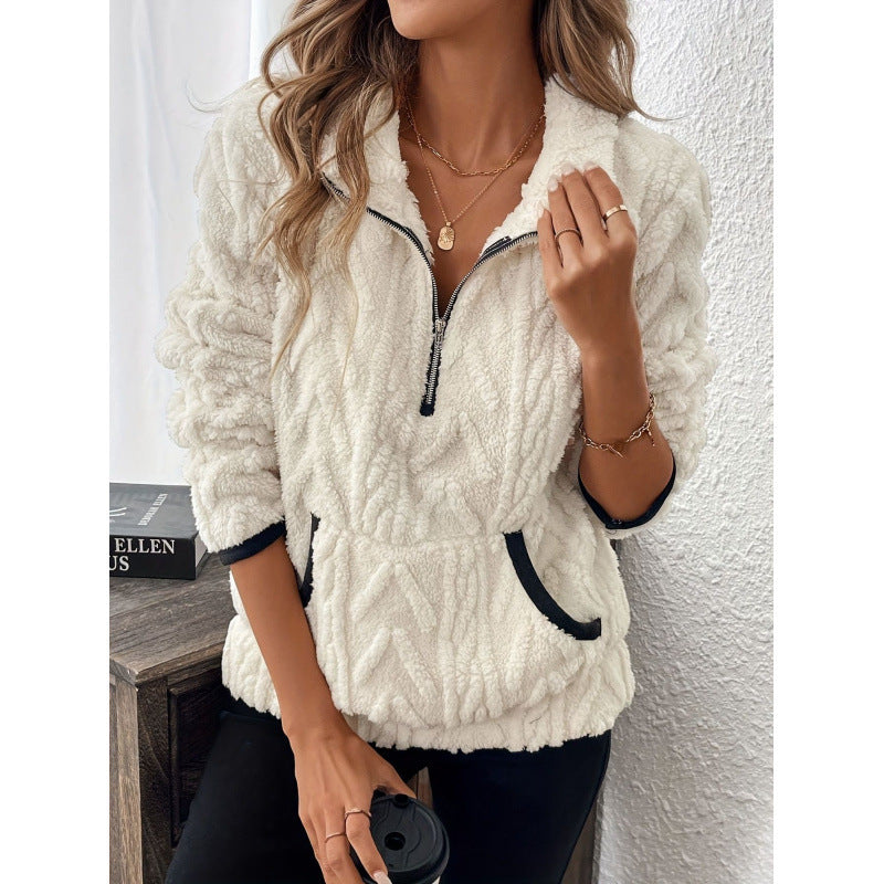 Millicent Edwards | Half-Zip Plush Fleece Sweater