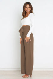 Isabelle Fontaine | Navy High Waist Paperbag Trousers with Bow Detail