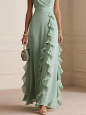 Emilia Whitmore | Robe longue élégante à volants pour femme