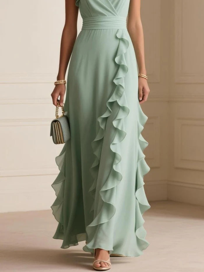 Emilia Whitmore | Robe longue élégante à volants pour femme