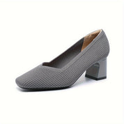 Cecily Clarke | Textured Block Heel Pumps With Arch Support